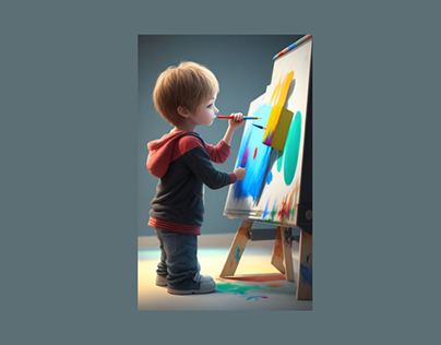3D Rendering of a Child's Artistic Journey