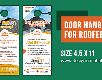 Roofing Services #Door Hanger design