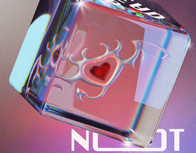 3D chrome heart poster - Personal Project