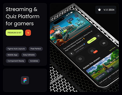 Project thumbnail - Streaming & Quiz Platform For Gamers - APP UI UX