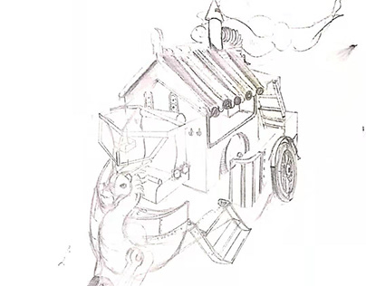 Chinese Steampunk Concept Design (Hand Sketch)