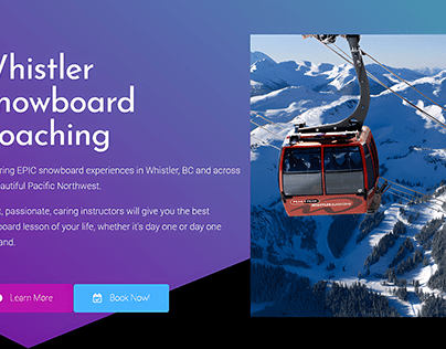 Whistler Snowboard Coaching - landing page design