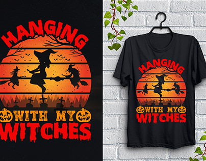 Hanging With My Witches T-Shirt Design,,