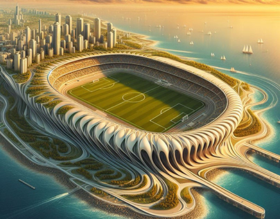 Modern designs for football fields, biomorphic art