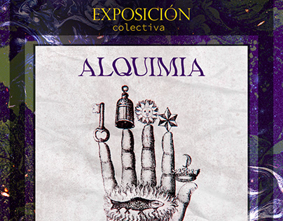 Poster Exposición colectiva Alquimia