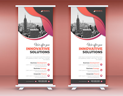 Corporate and innovative solutions roll up banner