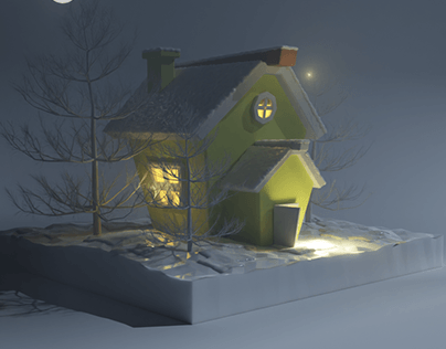 17_3D Snow Winter House