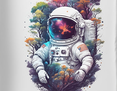 Astronauts in Outer Space Creative T-Shirt Design