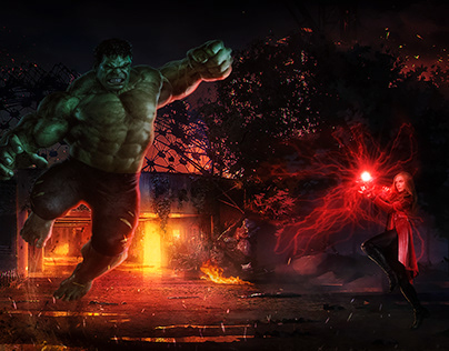 Hulk vs Wanda/ What if - (Concept Art)