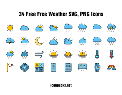 Free Weather Icons SVG, PNG Set