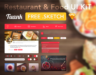 FREE Restaurant & Food UI KIT - Tuank - .Sketch