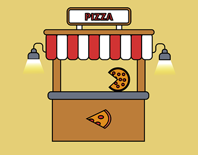 Flat design Pizza Booth