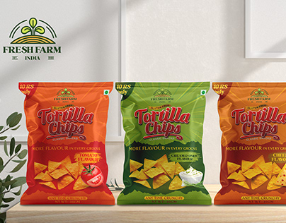 Tortilla chips package design and motion graphics