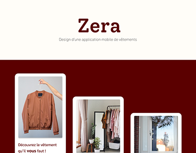 Design d'une application mobile de vêtements - Zera