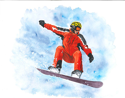 Winter sports. Snowboarding