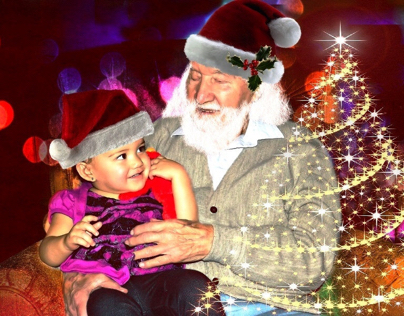 Great Grandpa Santa with Eleanor 2015