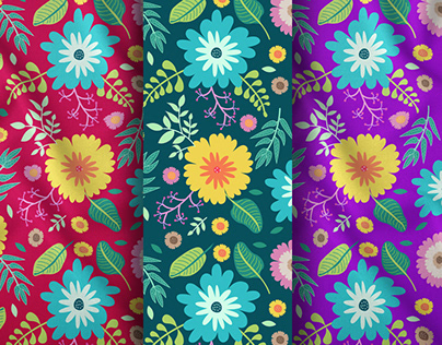Project thumbnail - Colorful floral Pattern Design