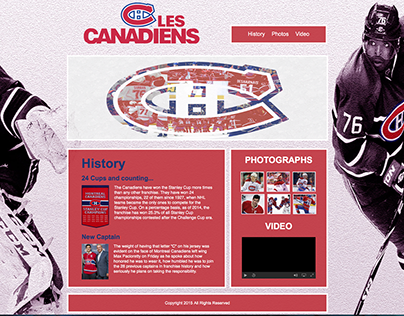 Montreal Canadiens Website Design