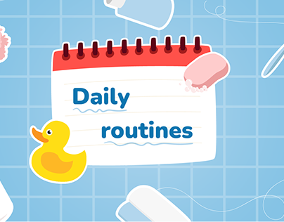 Daily routine| English lessons for kids| Illustration
