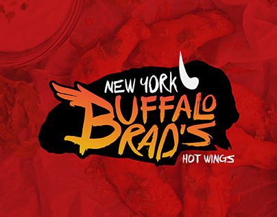 New York Buffalo Brad's Hot Wings Logo Design