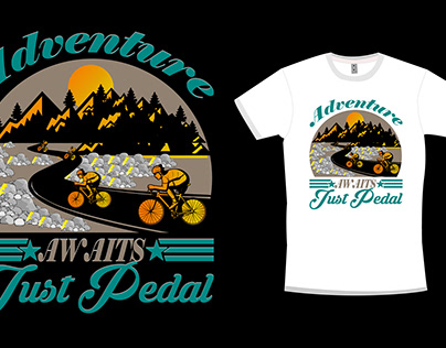 Cycling Race, Cycle T-Shirt With Mock-up Vector Design