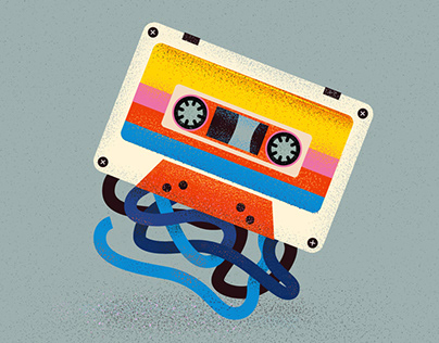 Series of illustrations and stickers "90s"