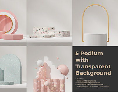 3D Product Mockup Podium Transparent Background 39