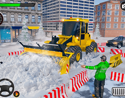 Snow Excavator Driving Sim