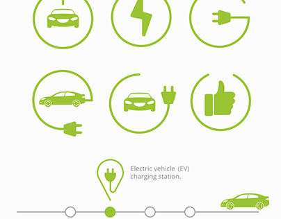 Electric car icons