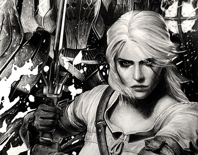 The Witcher - Ciri and Wild Hunt (pencil drawing)