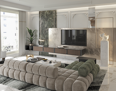 Neo-classic contemporary living room