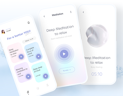 Meditation app design mobile app