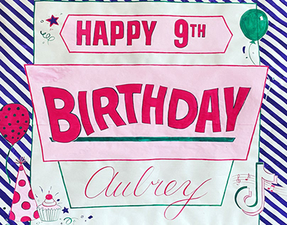sign painting, painting, lettering, birthday