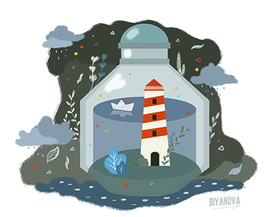 lighthouse. illustration.