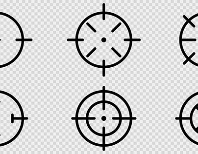 Target aim icons on transparent background