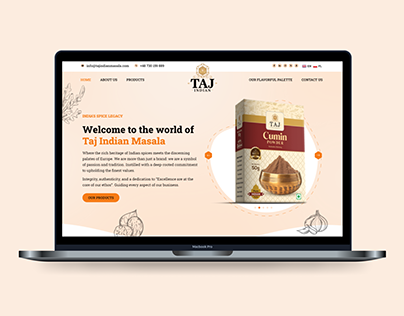Taj Indian website Design & Development