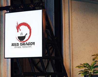 Red dragon chinese restaurant logo desgin