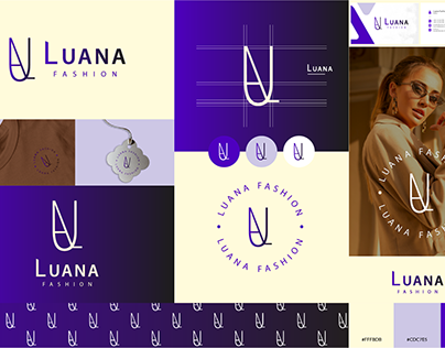 Ilustração de uma identidade visual com o nome Luana