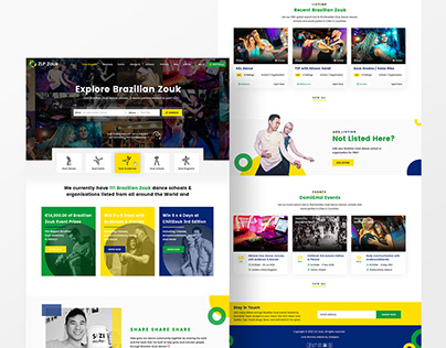 Brazilian Zouk Dance Directory Landing Page Design