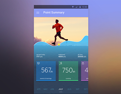 Dashboard for fitness App
