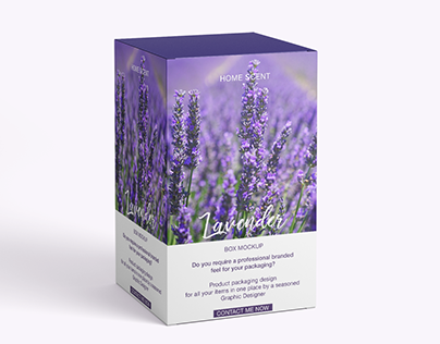 Lavender box design & oil label