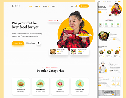 Restaurants Website Landing Page Design