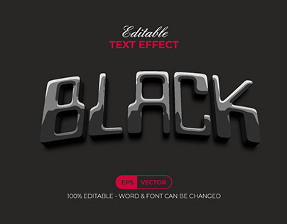 Black Shiny Text Effect Style Vector