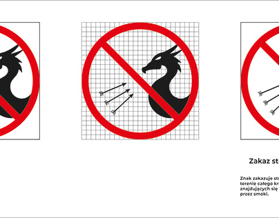 Piktogram - zakaz strzelania do smoków