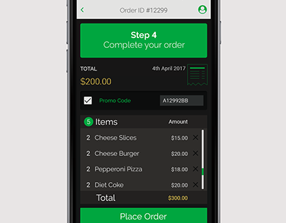 Review your Order UI/UX design for App ( iPhone 6 )