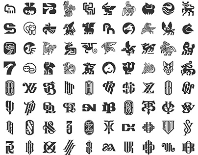 100 logomark designs of creatures and monograms