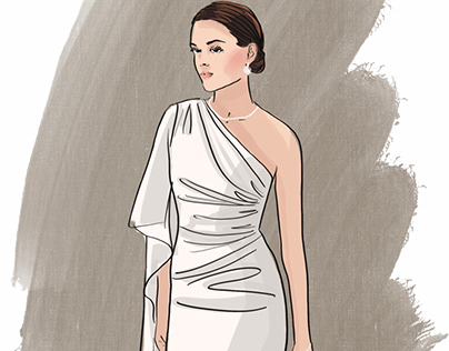 Illustration for RHEA COSTA. Alba dress