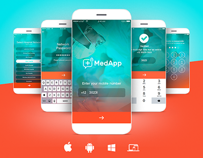 Medical Mobile App Web Layout for Healthcare System Top