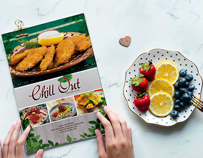 Chill Out Menu Bi-Fold Brochure Design Template