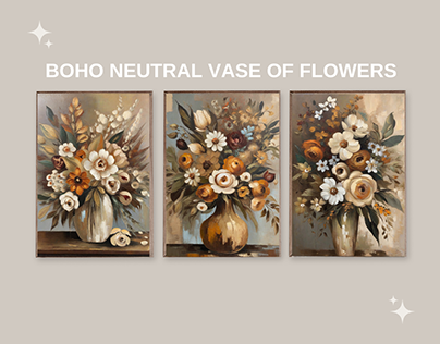 boho neutral vase of flowers